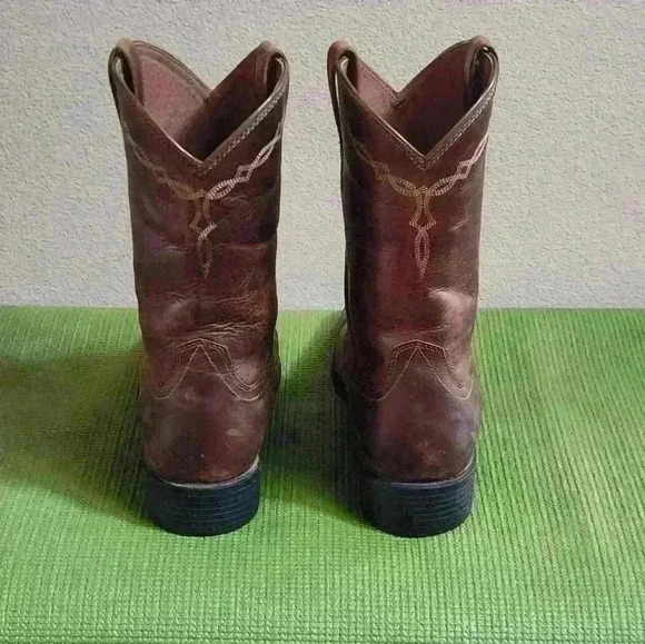 Men's Ariat cowboy roper boots, worn 1x, size 12D - Picture 5 of 12